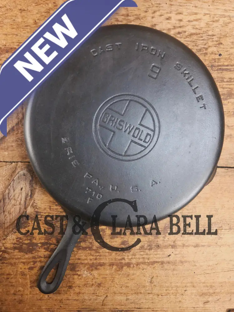 Larger Griswold #9 Cast Iron Skillet with Large Block Logo 710 F. Great protein or large saute skillet Skillet