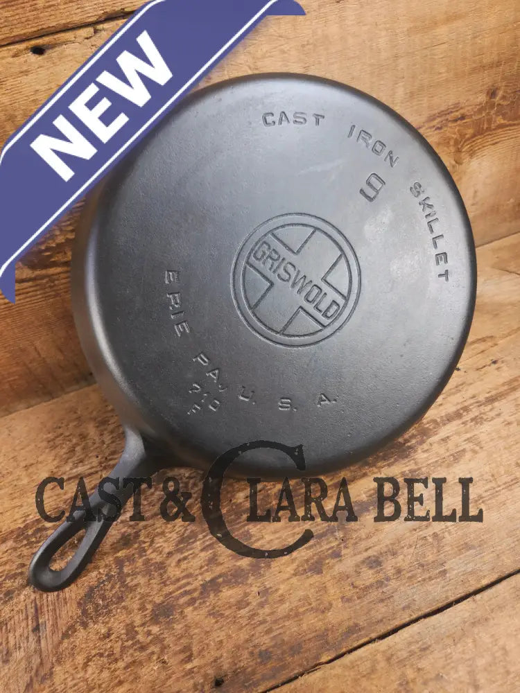 Larger Griswold #9 Cast Iron Skillet with Large Block Logo 710 F. Great protein or large saute skillet Skillet