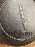 Late 1800’s Antique #8 Round Stove Eye Griddle with Gate mark and Raised 8 semi-fancy handle Griddle