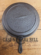 Late 1800’s Antique #9 Round Stove Eye Griddle with Gate mark and Raised 9 semi-fancy handle Griddle