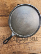 Late 1800’s Antique #9 Round Stove Eye Griddle with Gate mark and Raised 9 straight handle Griddle