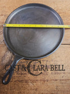 Late 1800’s Antique #9 Round Stove Eye Griddle with Gate mark and Raised 9 straight handle Griddle
