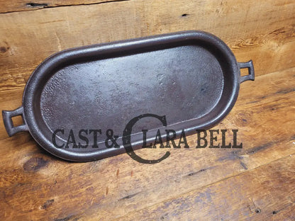 Late 1800S Antique Gate-Marked #8 Cast Iron Griddle / Sad Heater.