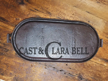 Late 1800S Antique Gate-Marked #8 Cast Iron Griddle / Sad Heater.