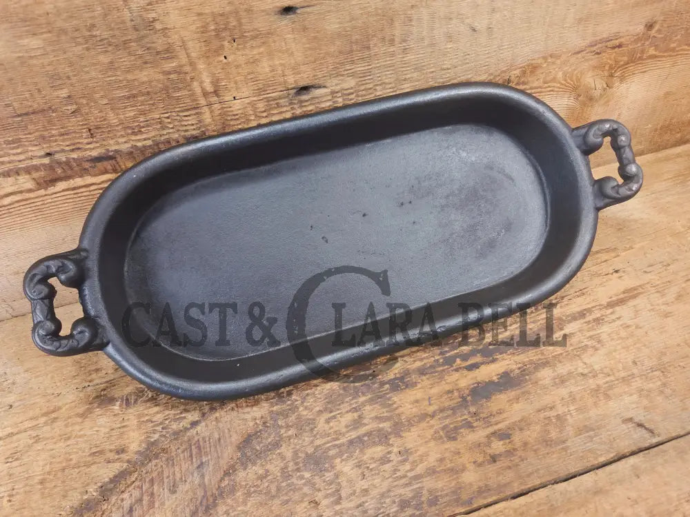 Late 1800’s Antique Gate-marked #8 Cast Iron Griddle/Sad Iron Heater. Ornate fancy handles awesome for cooking &