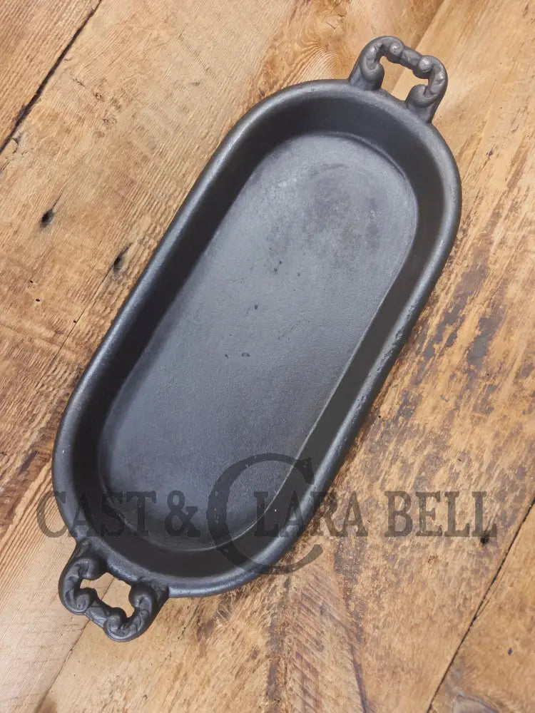 Late 1800’s Antique Gate-marked #8 Cast Iron Griddle/Sad Iron Heater. Ornate fancy handles awesome for cooking &