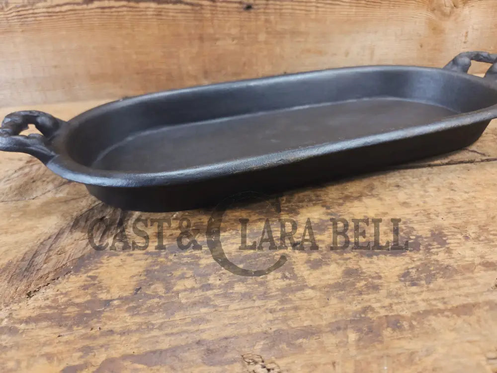 Late 1800’s Antique Gate-marked #8 Cast Iron Griddle/Sad Iron Heater. Ornate fancy handles awesome for cooking &