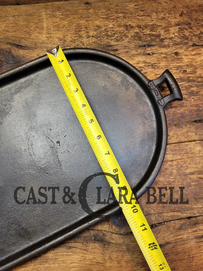 Late 1800’S Antique Gate-Marked Raised #8 Cast Iron Long Griddle. Awesome Camp Griddle Sc24 Griddle