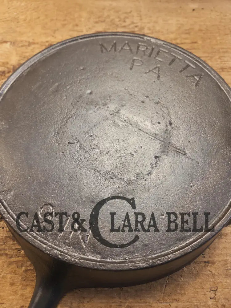 Late 1800’s HTF Marietta 9 inch Skillet with Gatemark & Marietta PA markings. Restored and Ready to Use! Skillet