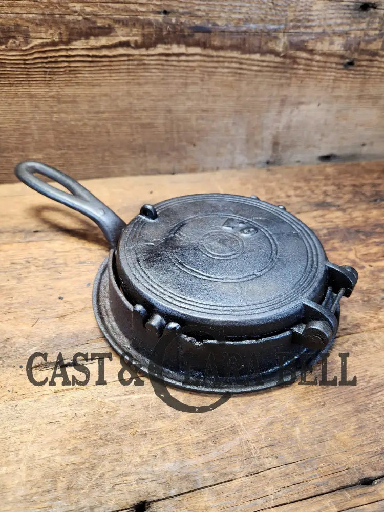 Late 1800’S Patton Style #6/7 Cast Waffle Iron. Playing Card Pattern. Compact And Ready To Make