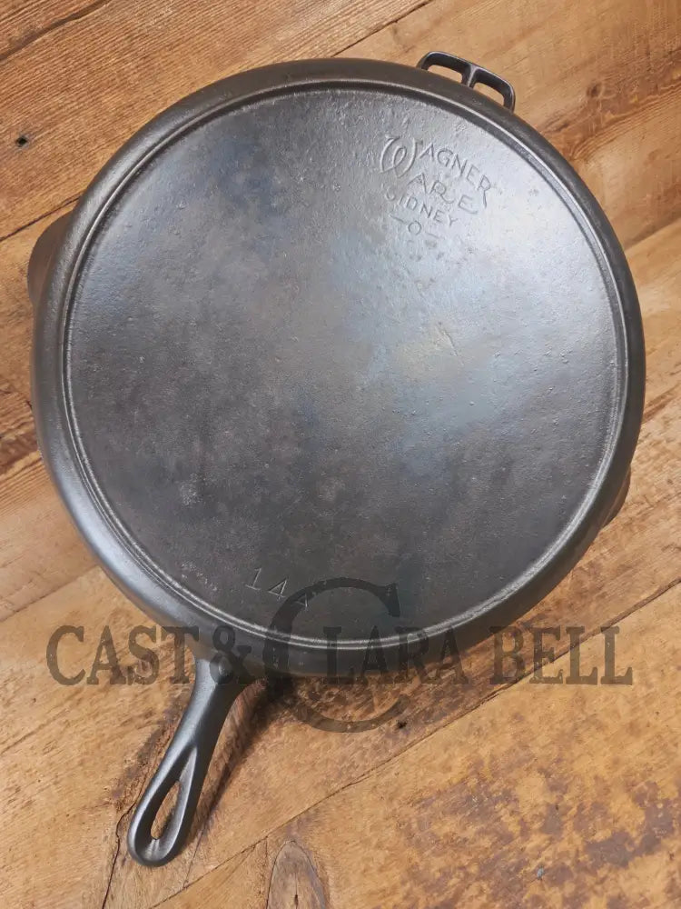 Looking for a BIG skillet?? 1920’s Wagner #14 Cast Iron Skillet the biggest Wagner made. Big bacon skillet awesome for