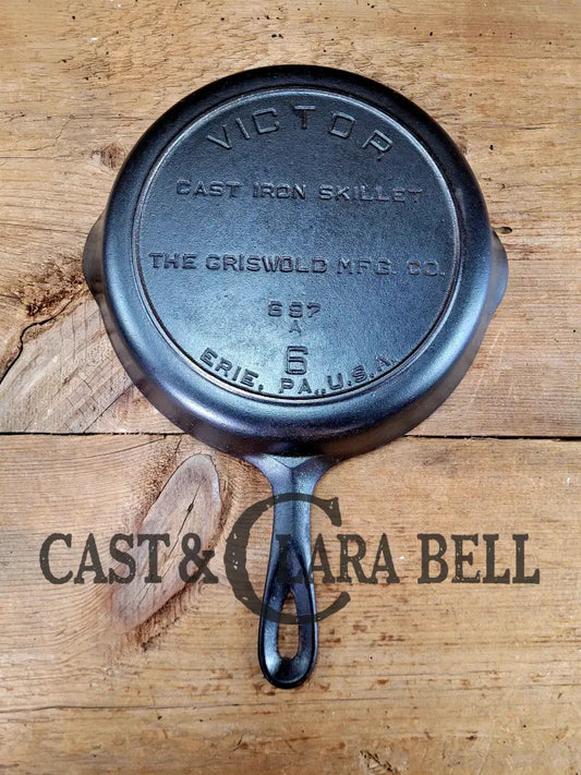 Looking For A Unique One? Hard To Find 1920’S Griswold’s Victor #6 Skillet With Heat Ring Fully