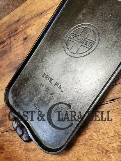 Love It. Great Gift! 1920’S Large Block Logo Griswold #7 Cast Iron Long Griddle 744