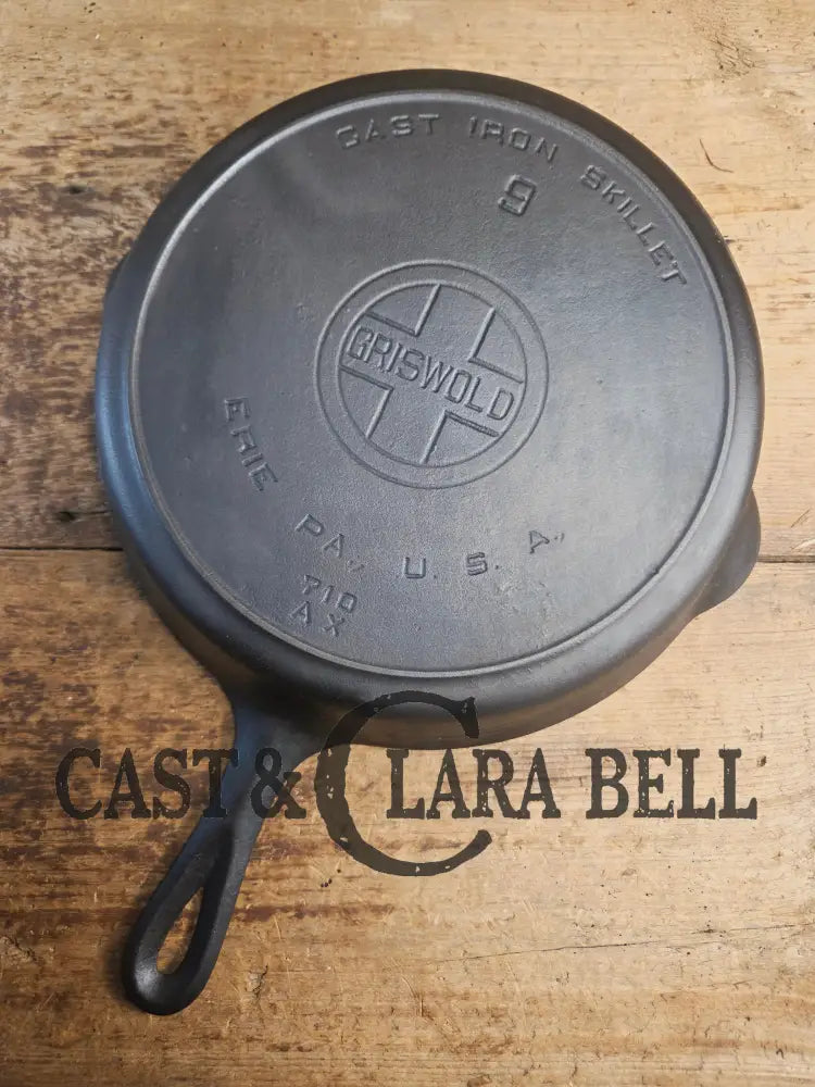 Lovely 1920’s Griswold #9 Skillet with Heat Ring and Large Block Logo 710 AX One of the most popular Griswold lines