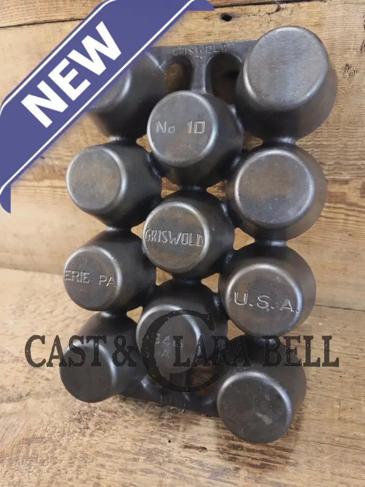 Lovely Griswold No. 10 Popover Pan 948 A Variation 10 with Griswolds & Erie markings. Ready to make brownies muffins or