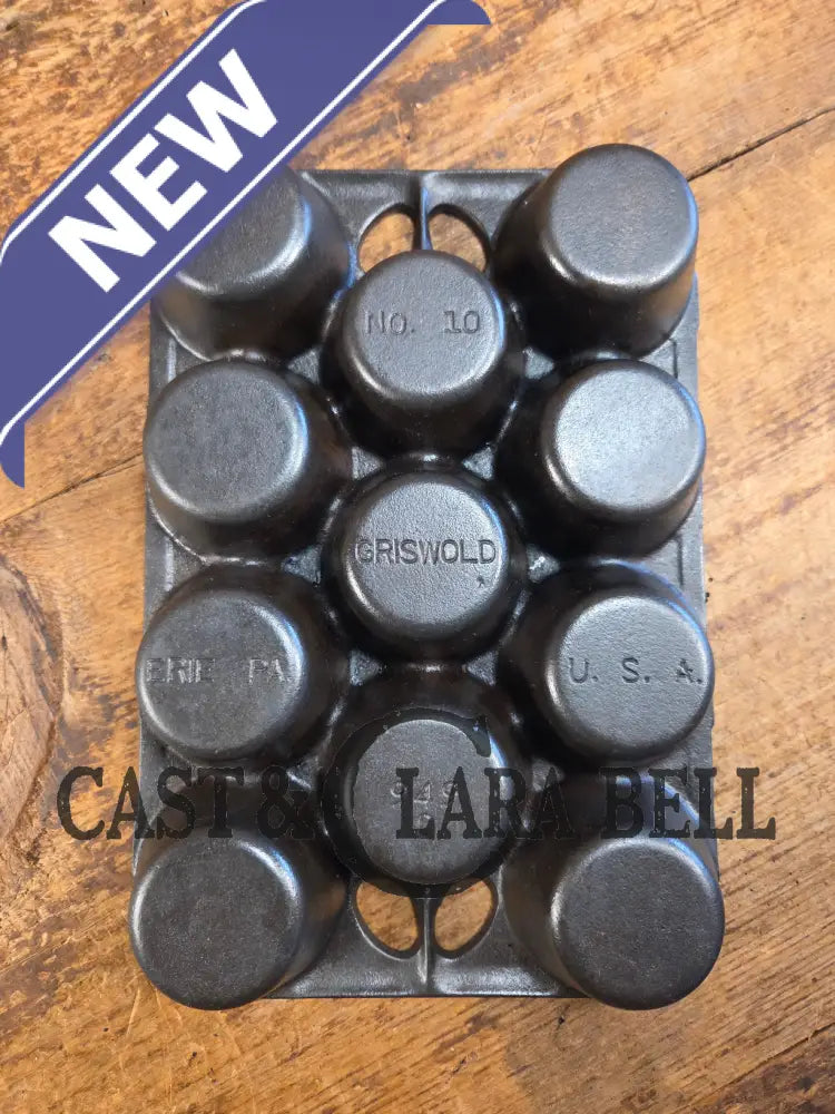 Lovely Griswold No. 10 Popover Pan 949 C. Fully Restored and ready to make the best brownies muffins or cornbread