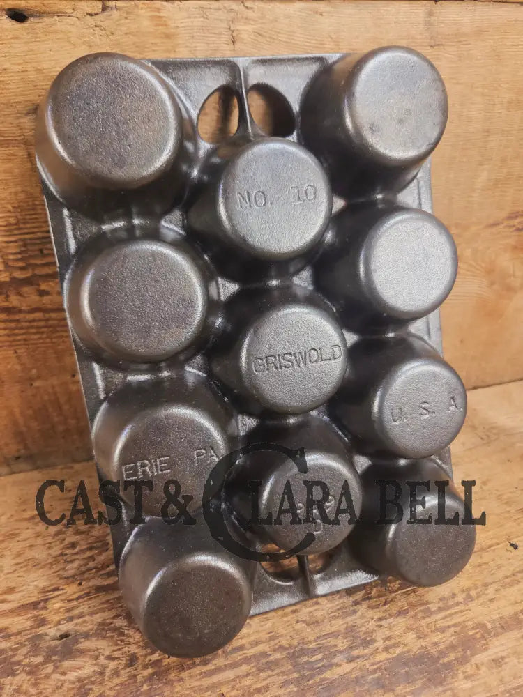 Lovely Griswold No. 10 Popover Pan 949 D. Fully Restored and ready to make the best brownies muffins or cornbread!