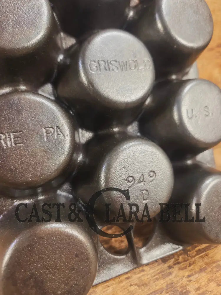 Lovely Griswold No. 10 Popover Pan 949 D. Fully Restored and ready to make the best brownies muffins or cornbread!