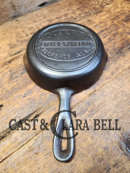 Martin Stove & Range Co. #3 Cast Iron Egg Skillet With ’Hamburger’ Logo