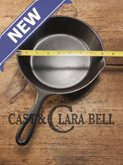 Mid 1900’s Lodge #5 ’Blob’ Skillet with 3 Notch Heat Ring Raised and incised 1. Skillet
