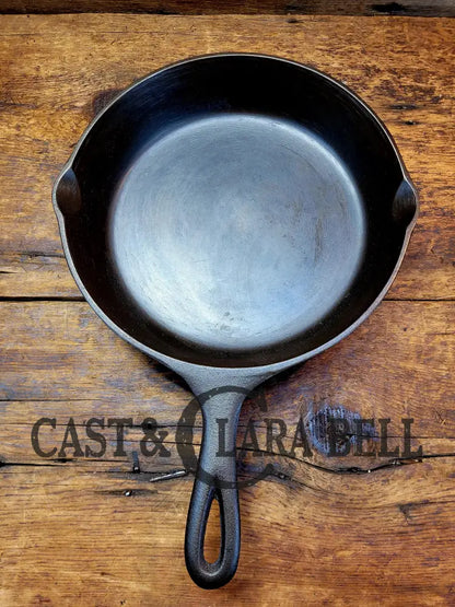 Mid 1900’S Lodge #6 Cast Iron Saute Skillet With 3 Notch Heat Ring Sc24