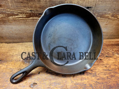 Mid 1900’S Lodge #6 Cast Iron Saute Skillet With 3 Notch Heat Ring Sc24