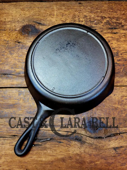 Mid 1900’S Lodge #6 Cast Iron Saute Skillet With 3 Notch Heat Ring Sc24