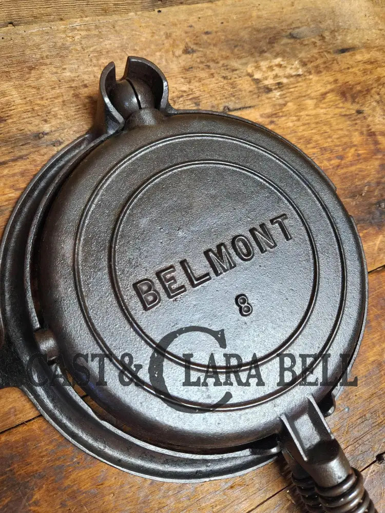 Mid 1900S Stover Made Belmont #8 Waffle Iron With Low Base