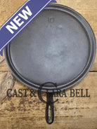 Mid Century Lodge #10 Cast Iron Round Griddle. Great daily user for grilled sandwiches! Wonderful utility griddle (UG)