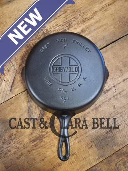 Mint! 1930’s Griswold #7 Skillet with Large Block Logo and Smooth Bottom 701 A Skillet