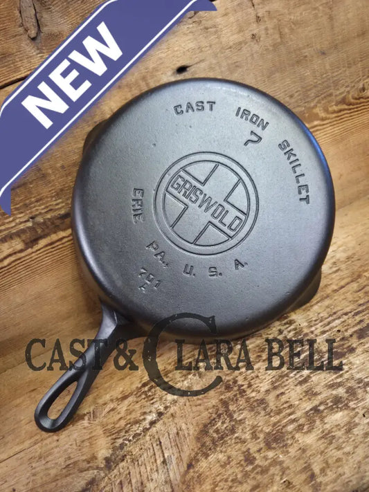 Mint! 1930’s Griswold #7 Skillet with Large Block Logo and Smooth Bottom 701 A Skillet