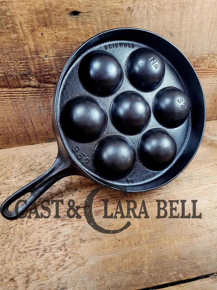 Mint And Trending! Beautiful Griswold No. 32 Cast Iron Aebleskiver 962. Awesome Poached Eggs!