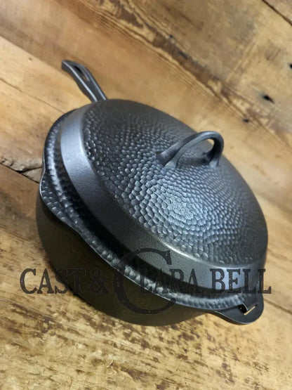 Mint condition hard to find 1930’s Hammered finish Griswold No. 8 DEEP CHICKEN FRYER Cast Iron Skillet 2028 w/ hinged