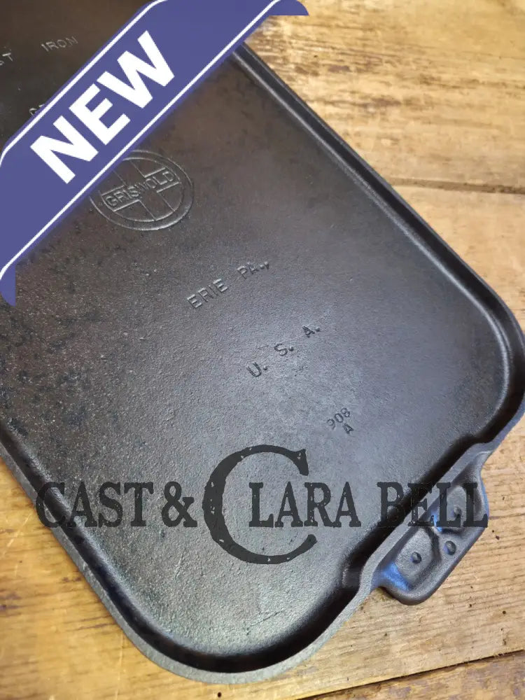 Mint condition looks brand new! 1930’s Griswold #8 Long cast iron griddle. 908 A. Great pancake griddle! Griddle