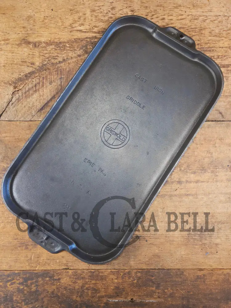 Mint condition looks brand new! Griswold #8 Long cast iron griddle. 908 C. Great pancake griddle! - Griddle
