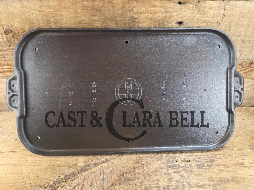 Mint with a twist?! Priced to sell 1930’s Griswold #8 Long cast iron griddle. 908 A. Great pancake griddle! SEE