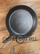 MONSTER! Mid Century era Lodge #14 Cast Iron Skillet with Three Notch Heat Ring ’US’ marking. HUGE and perfect for