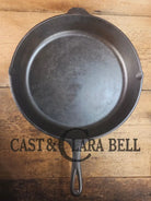 MONSTER! Mid Century era Lodge #14 Cast Iron Skillet with Three Notch Heat Ring ’US’ marking. HUGE and perfect for