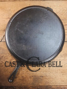MONSTER! Mid Century era Lodge #14 Cast Iron Skillet with Three Notch Heat Ring ’US’ marking. HUGE and perfect for