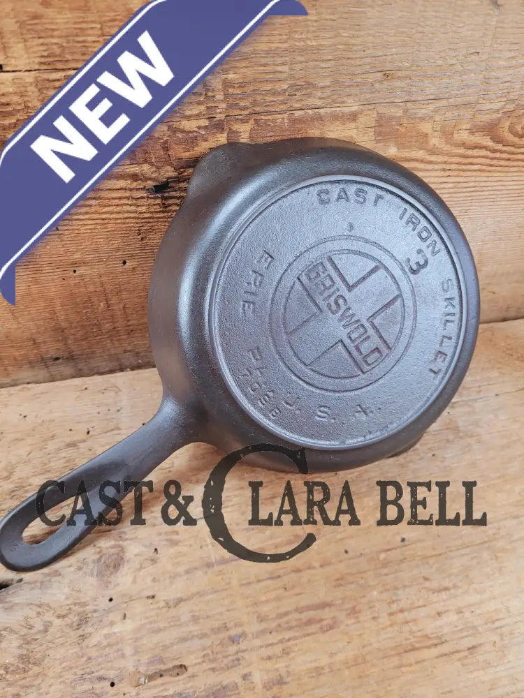 Must Have! 1910’S Griswold #3 Egg Skillet With Large Block Logo And Heat Ring 709 A.