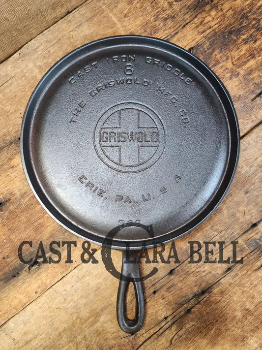 Must Have! 1920’S Griswold #8 Round Griddle 608. Makes Great Grilled Cheese And Quesadillas!