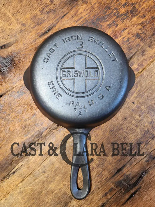 Must Have! 1930’S Griswold #3 Cast Iron Egg Skillet With Large Block Logo 709 A