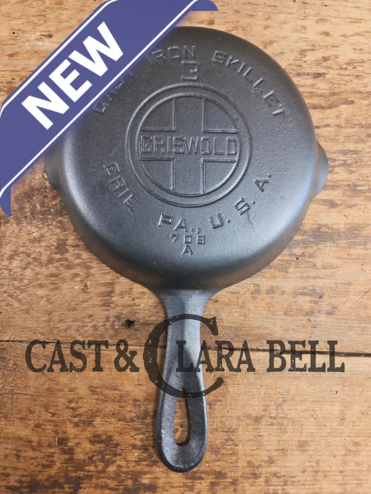 Must have egg skillet! Griswold #3 Skillet with Large Block Logo 709 A Skillet
