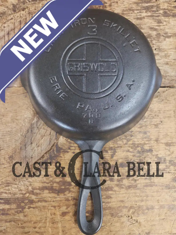 Must have egg skillet! Griswold #3 Skillet with Large Block Logo 709 B. Skillet