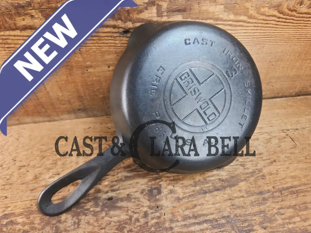 Must have egg skillet! Griswold #3 Skillet with Large Block Logo 709 B Skillet