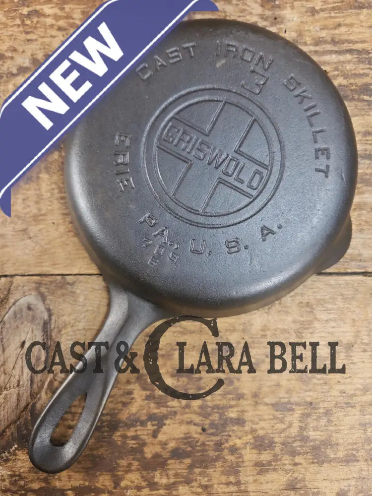 Must have egg skillet! Griswold #3 Skillet with Large Block Logo 709 B SC24 Skillet