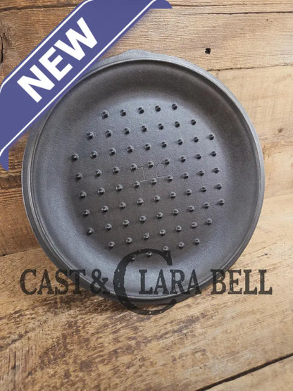 Need a lid? Big old #12 1940’s era ’s Lodge #12 cast iron low dome Skillet Lid.