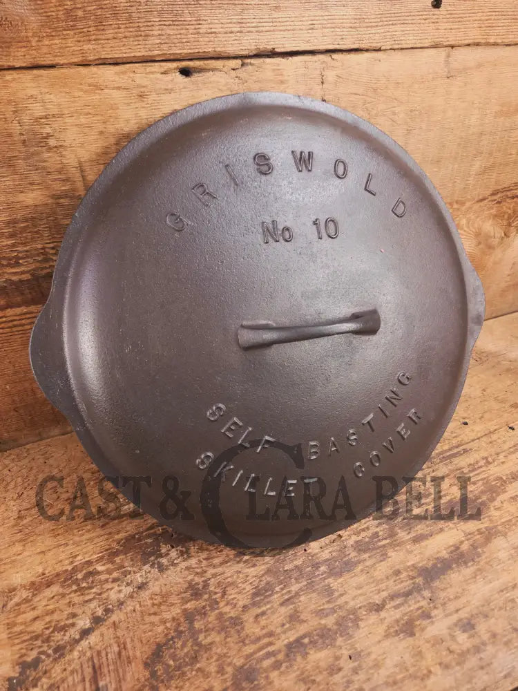 Need a lid? Hard to find 1920’s Griswold No. 10 Skillet Lid with Large Block Logo 470 Skillet