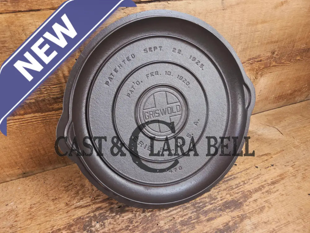 Need a lid? Hard to find 1920’s Griswold No. 10 Skillet Lid with Large Block Logo 470 Skillet