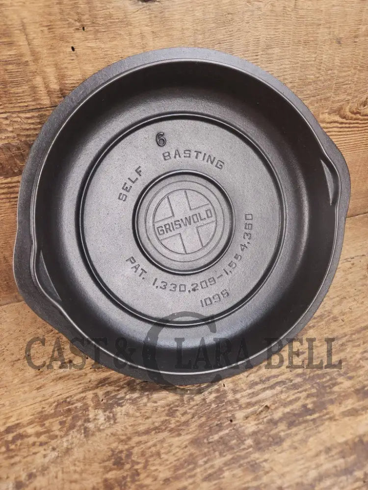 Need a lid? Hard to Find 1940’s Griswold Raised No. 6 High Dome Skillet Lid with Small Block Logo 1096 - Skillet